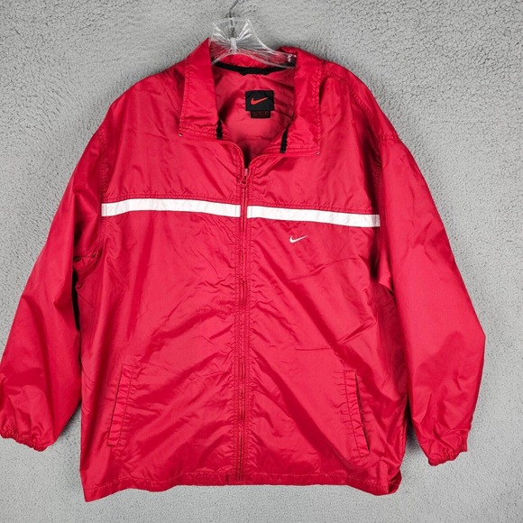 Vintage Nike Zip Up Jacket Windbreaker Mens Size Large Red